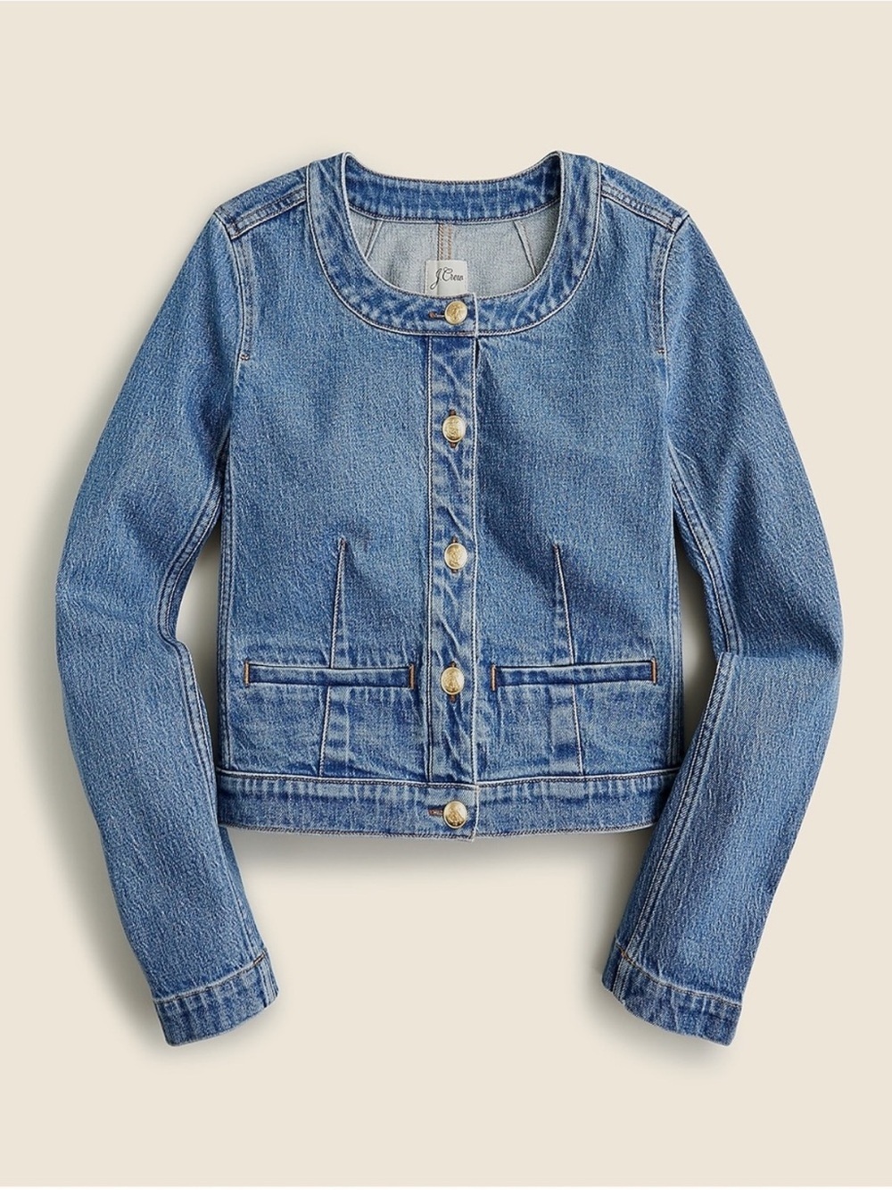 J.Crew Lady Louisa Cropped Denim Jacket Women’s Size 8 - Picture 2 of 11